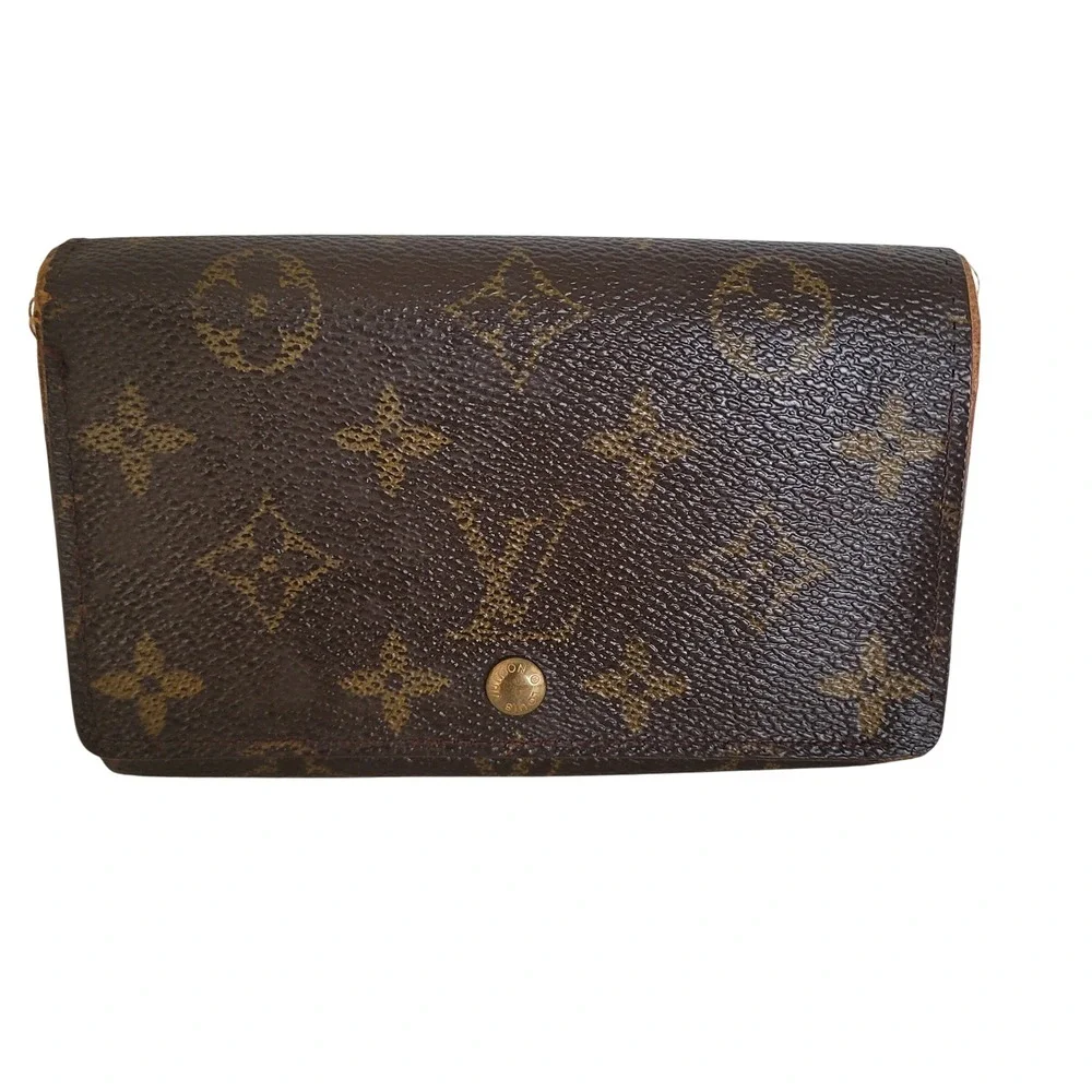 Louis Vuitton Monogram Canvas Portefeuille Tresor Wallet Brown CA0050